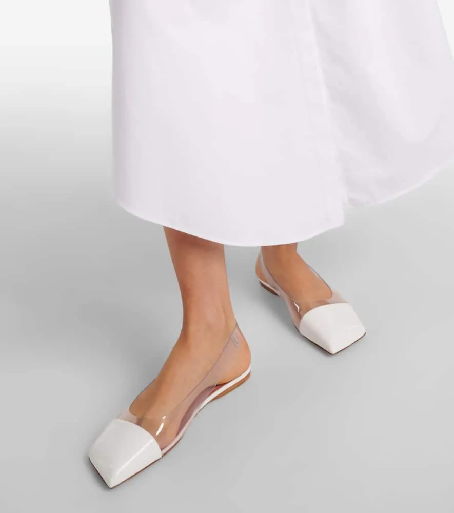 Amina Muaddi Ane Glass PVC slingback flats