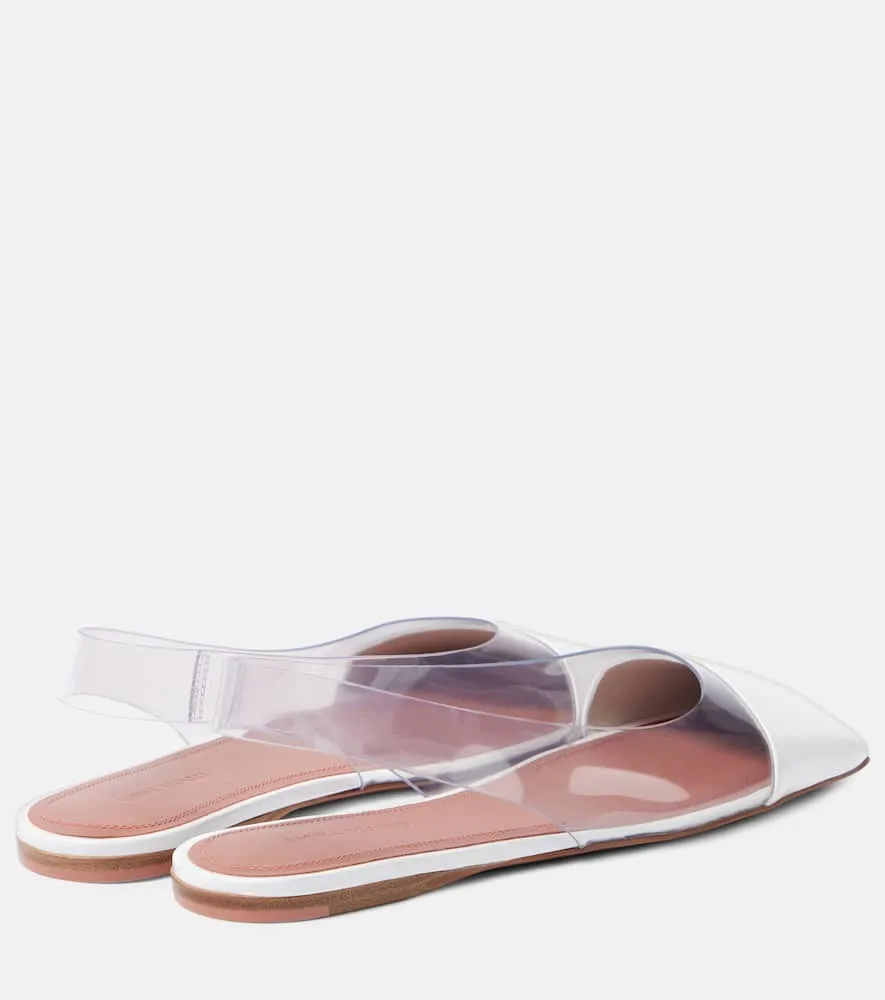 Amina Muaddi Ane Glass PVC slingback flats