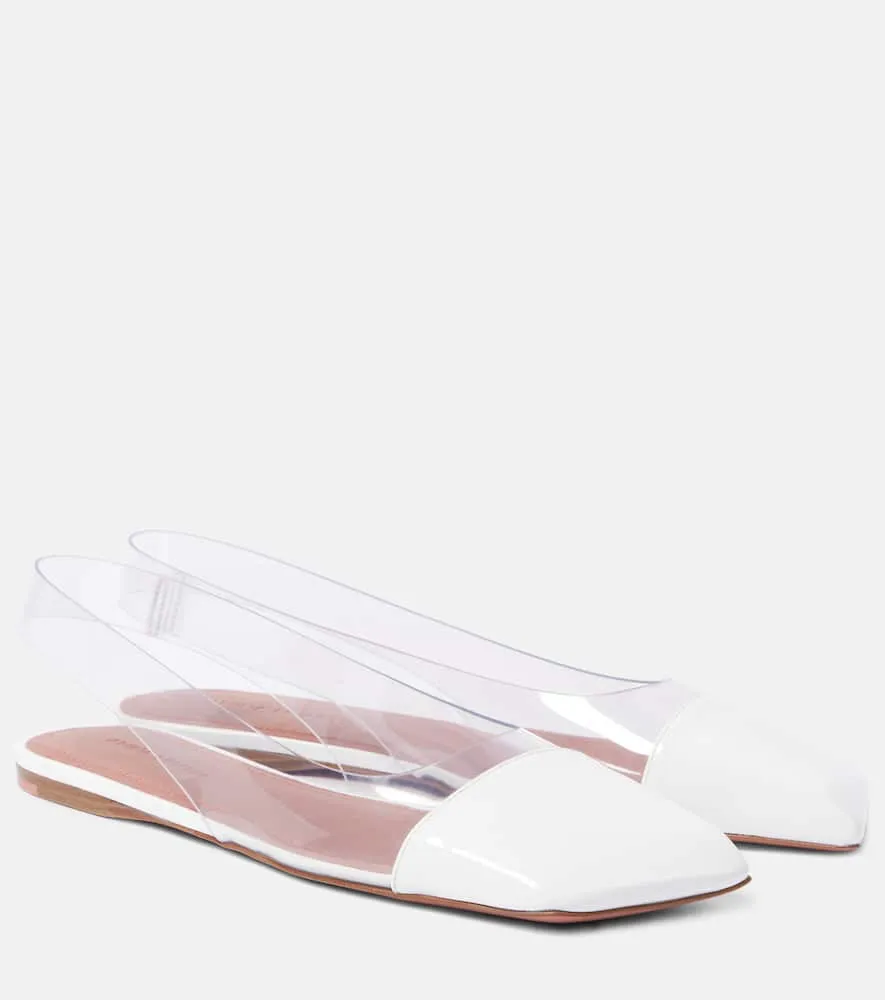 Amina Muaddi Ane Glass PVC slingback flats
