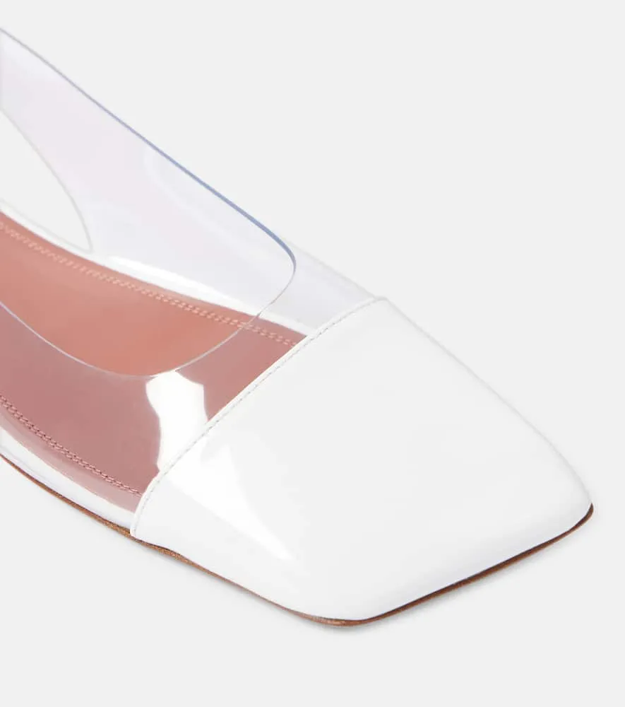 Amina Muaddi Ane Glass PVC slingback flats