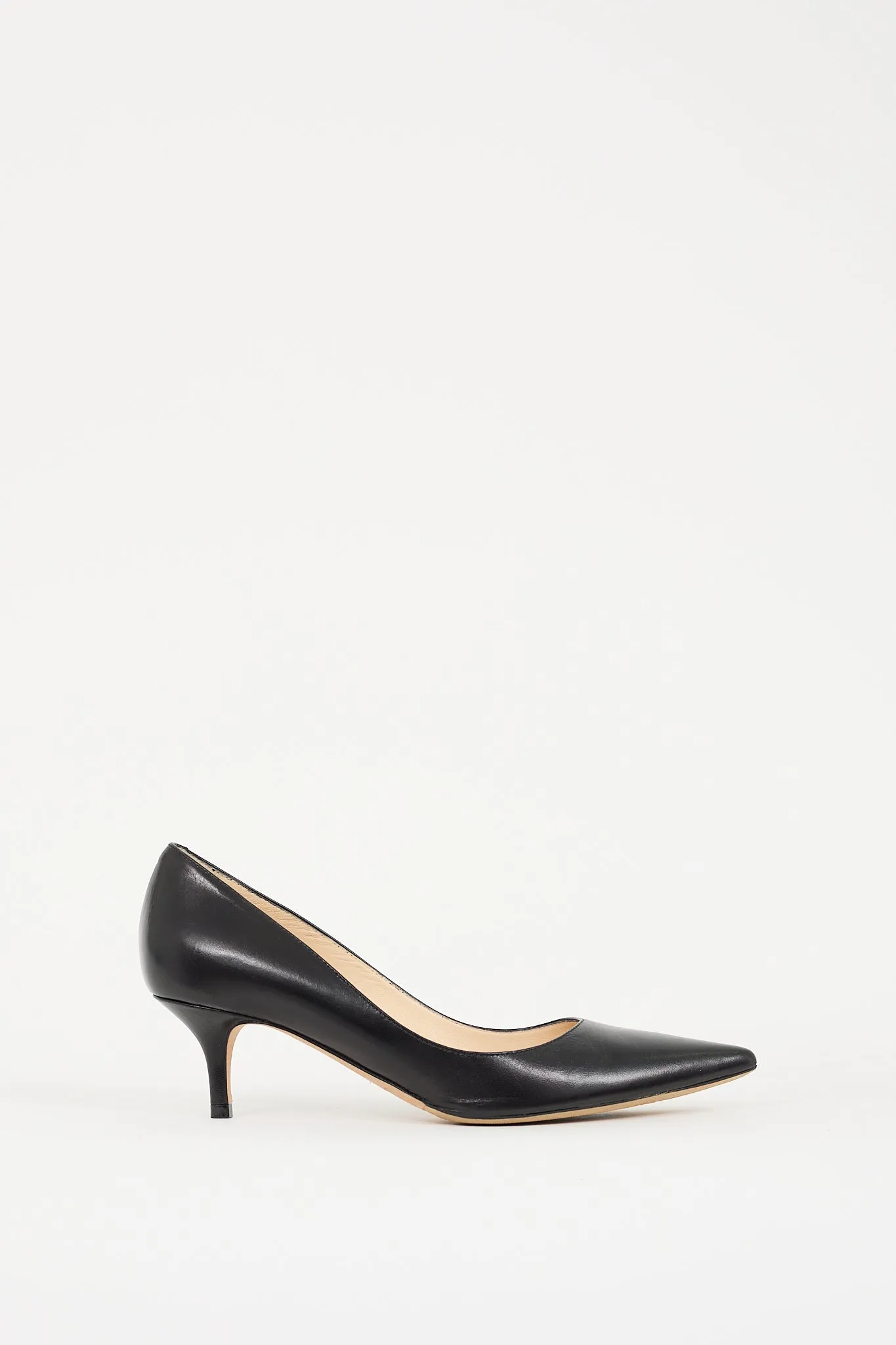 Black Leather Romy 60 Pointed Toe Pump