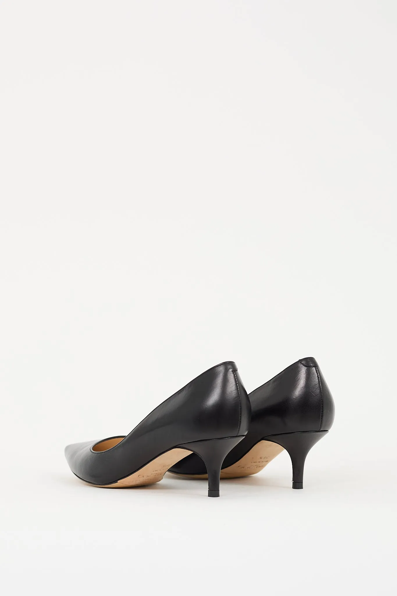 Black Leather Romy 60 Pointed Toe Pump