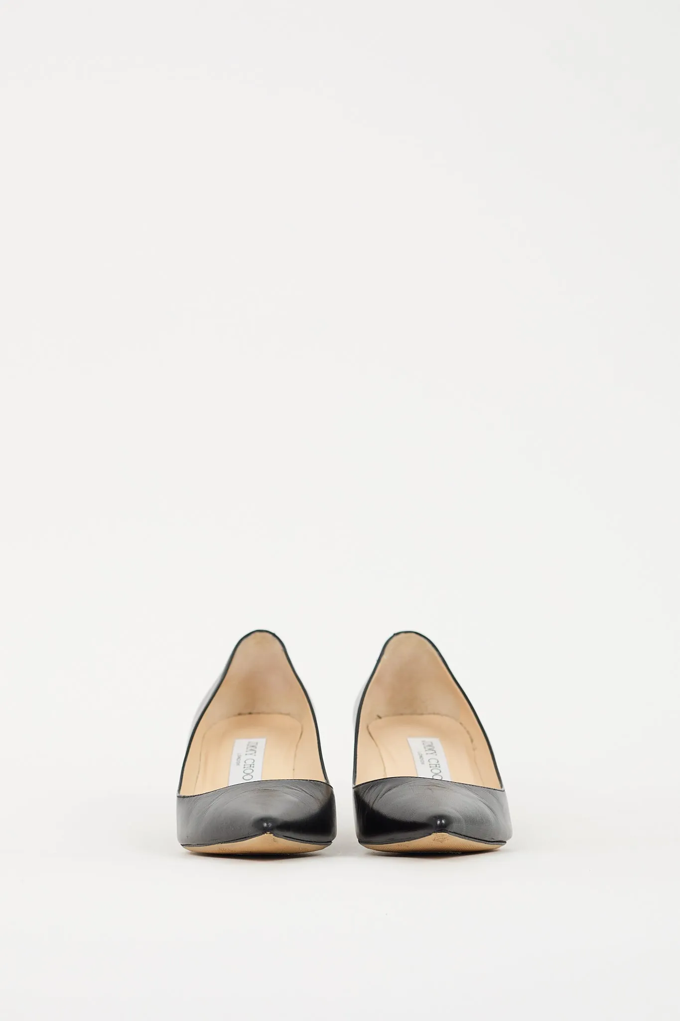 Black Leather Romy 60 Pointed Toe Pump
