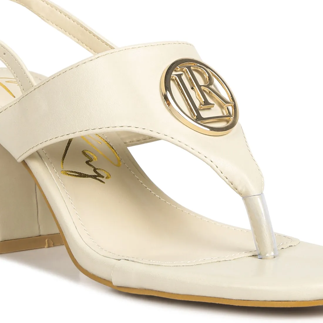 Block Heel Thong Sandals