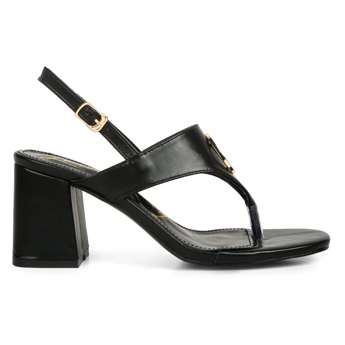 Block Heel Thong Sandals