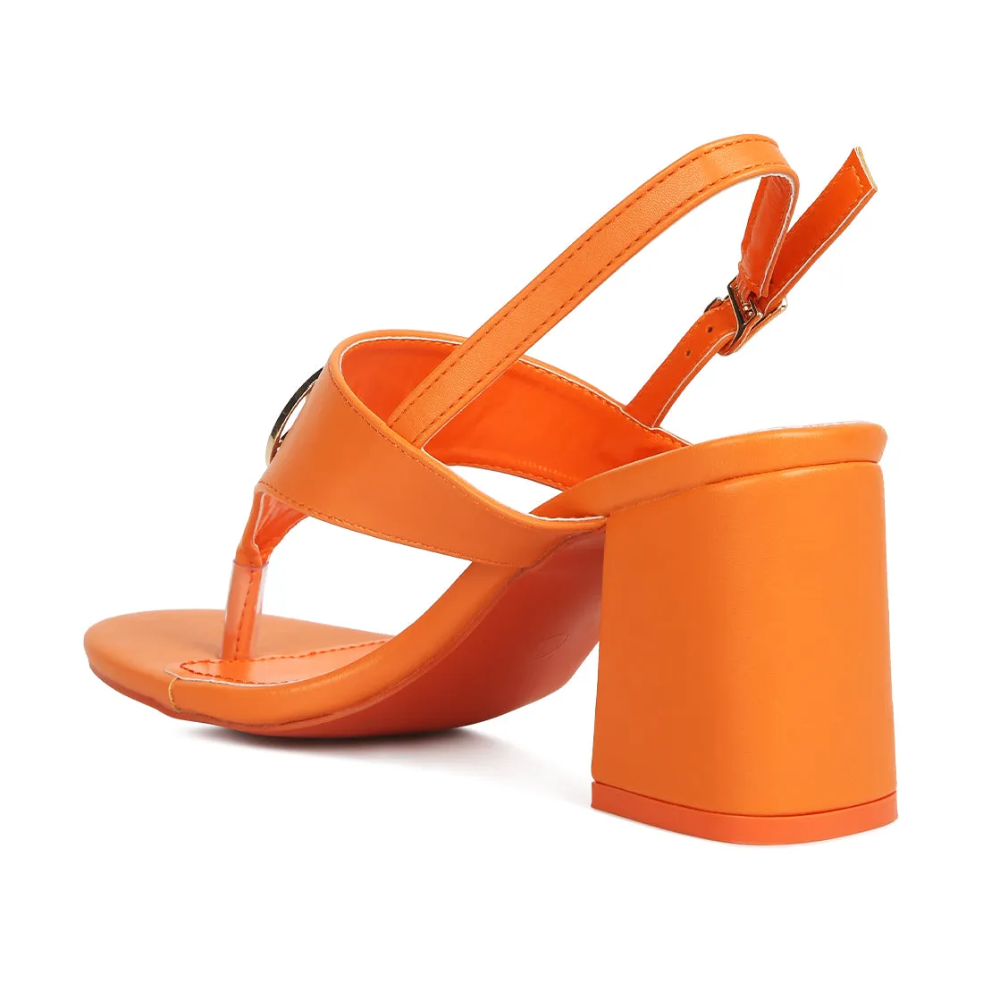 Block Heel Thong Sandals