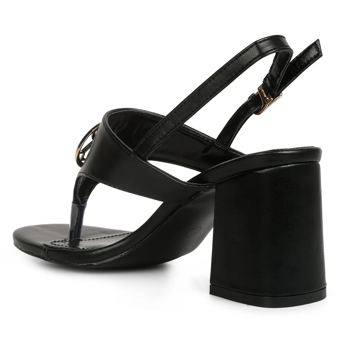 Block Heel Thong Sandals
