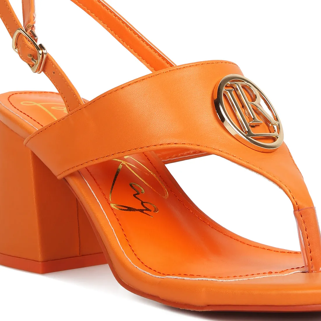 Block Heel Thong Sandals