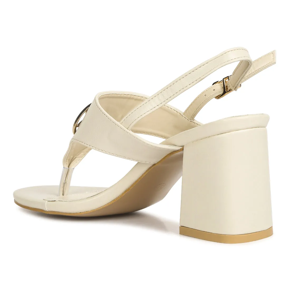 Block Heel Thong Sandals