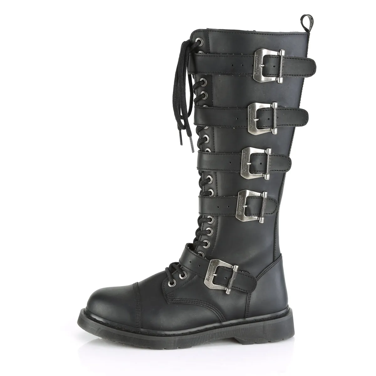 Bolt 425 Black Matte Vegan Leather Mens Knee Boots - Demonia Direct