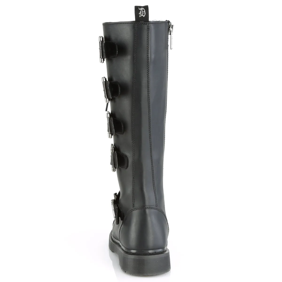 Bolt 425 Black Matte Vegan Leather Mens Knee Boots - Demonia Direct