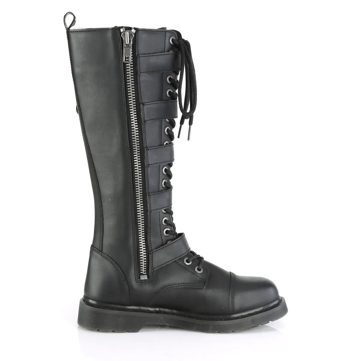 Bolt 425 Black Matte Vegan Leather Mens Knee Boots - Demonia Direct