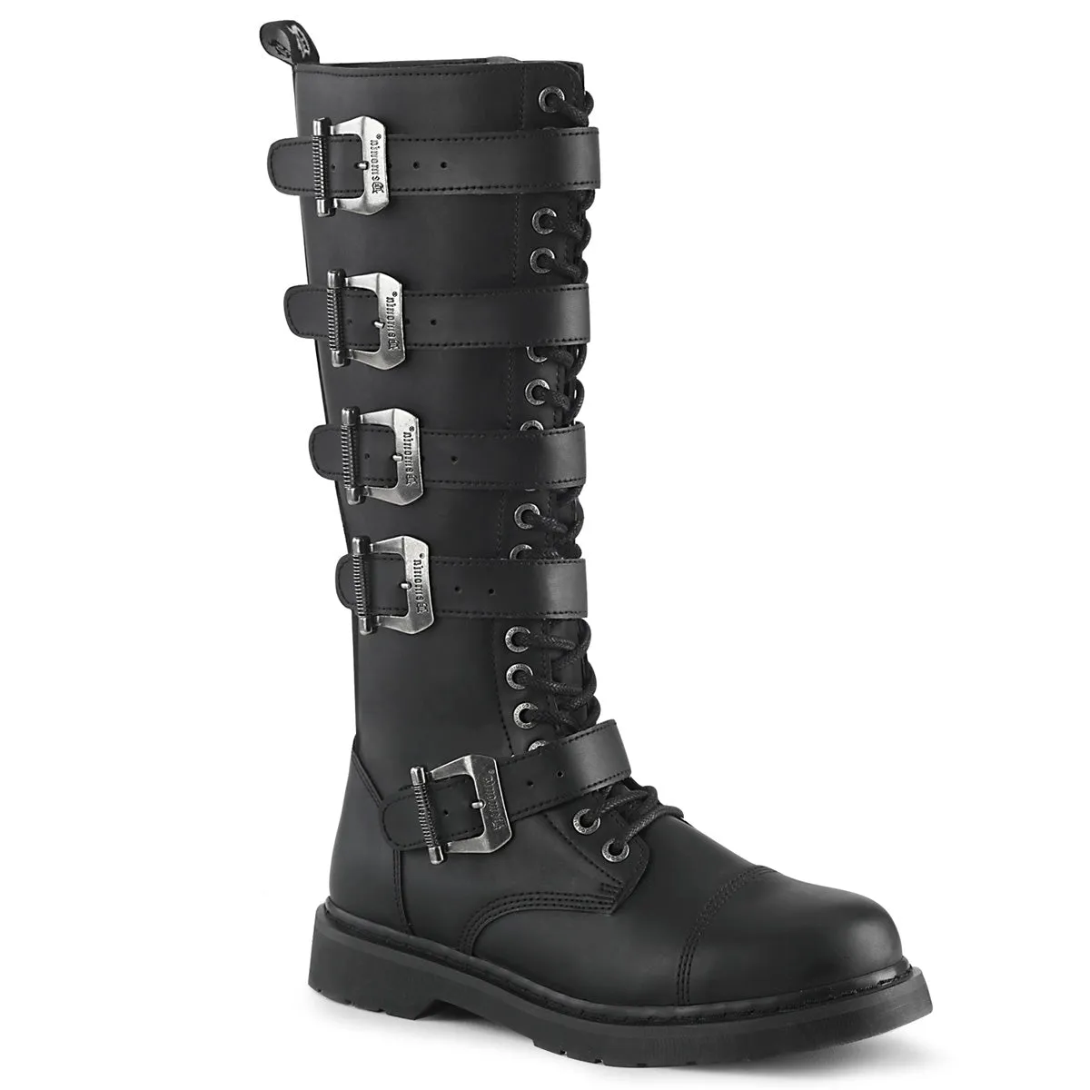 Bolt 425 Black Matte Vegan Leather Mens Knee Boots - Demonia Direct