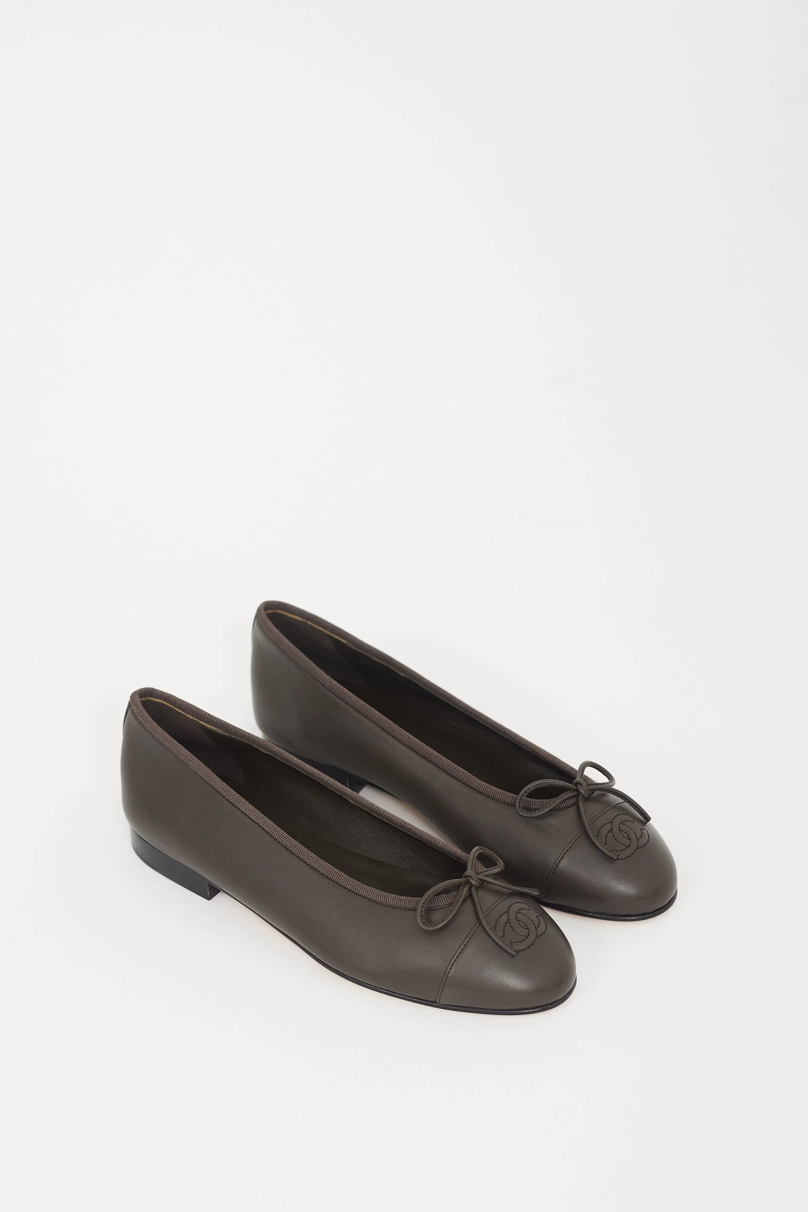 Brown Leather CC Ballet Flat