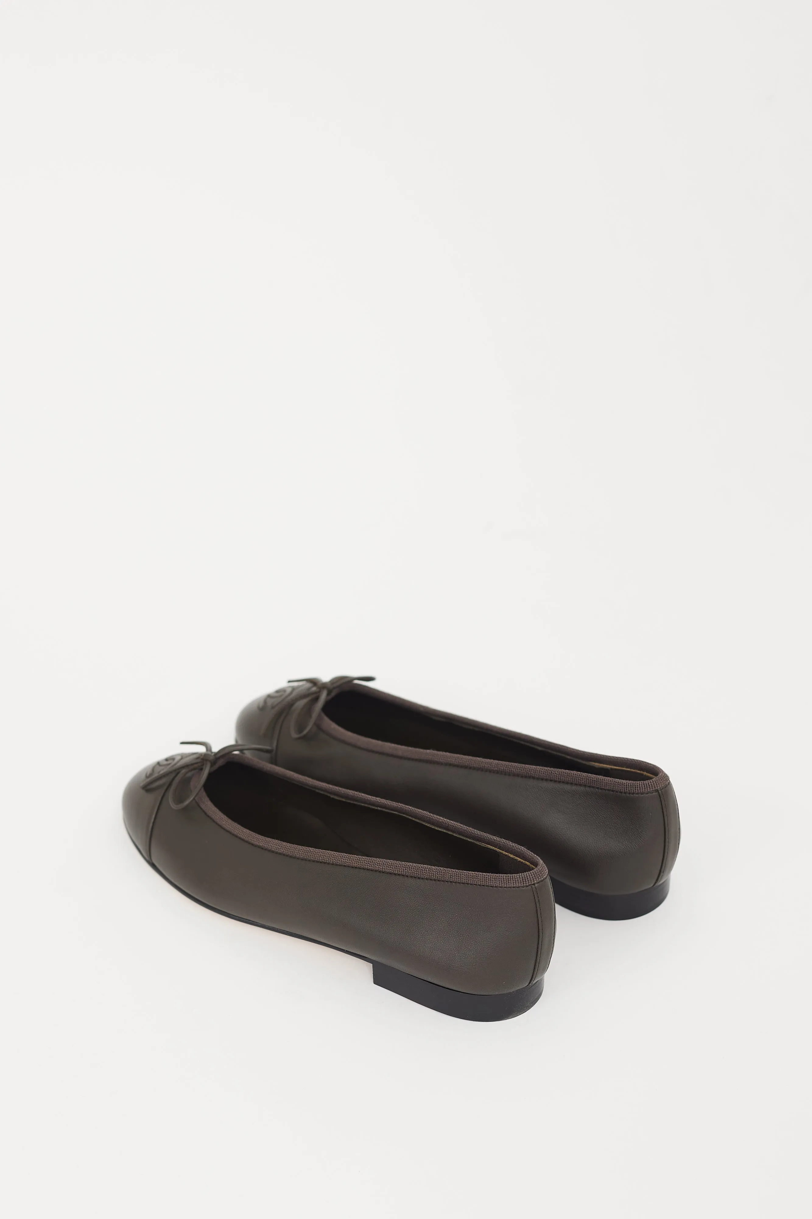 Brown Leather CC Ballet Flat