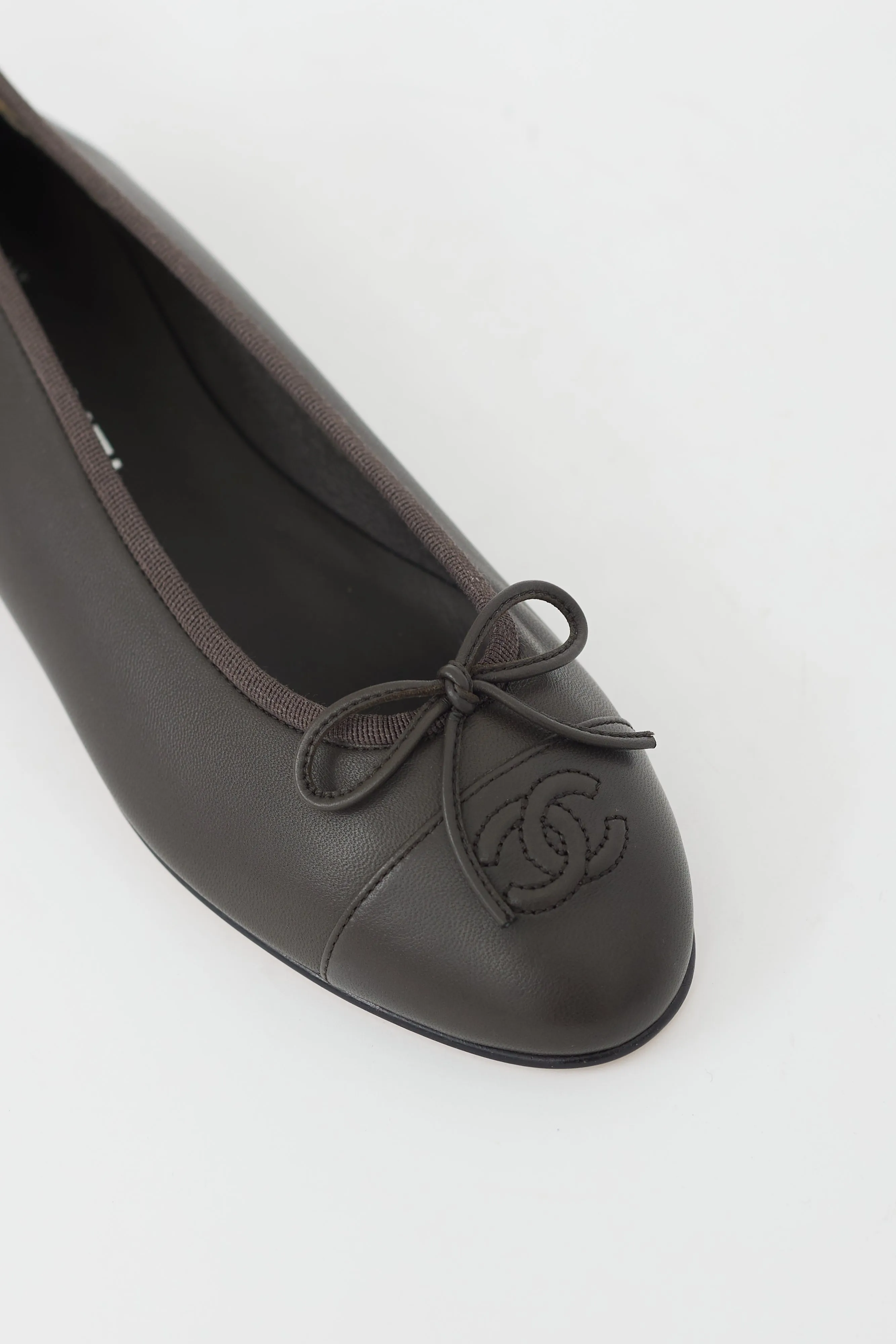 Brown Leather CC Ballet Flat