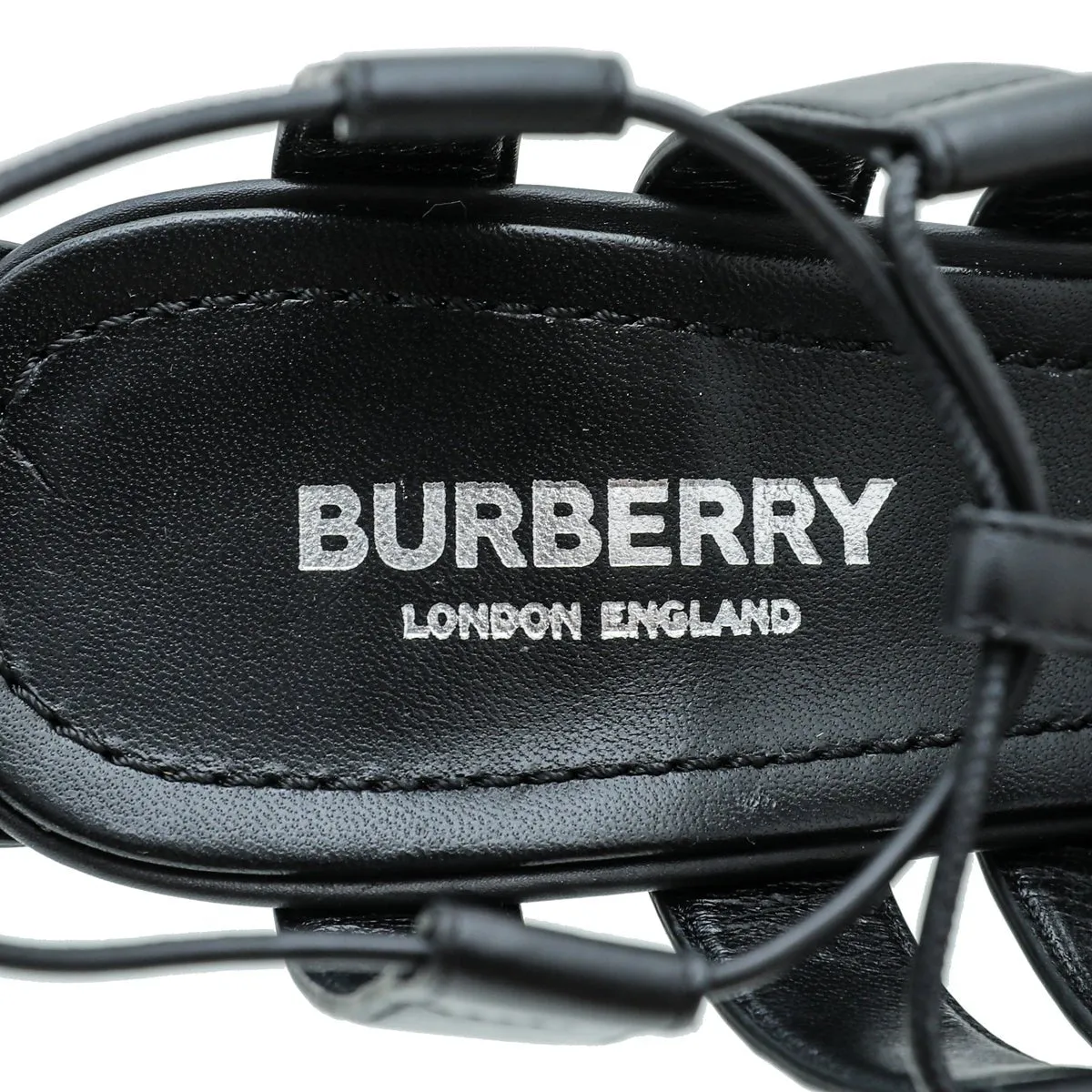 Burberry Black Cut Out Laced Leather Pump 39
