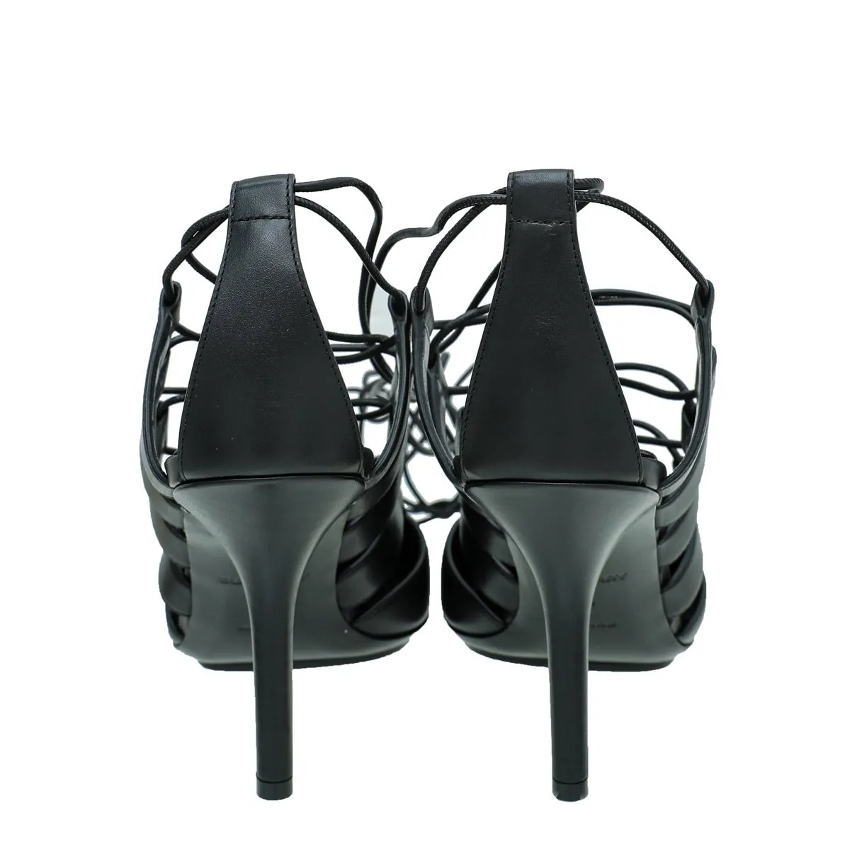 Burberry Black Cut Out Laced Leather Pump 39