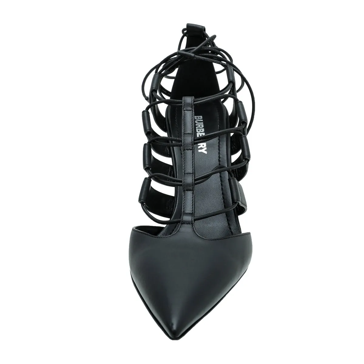 Burberry Black Cut Out Laced Leather Pump 39