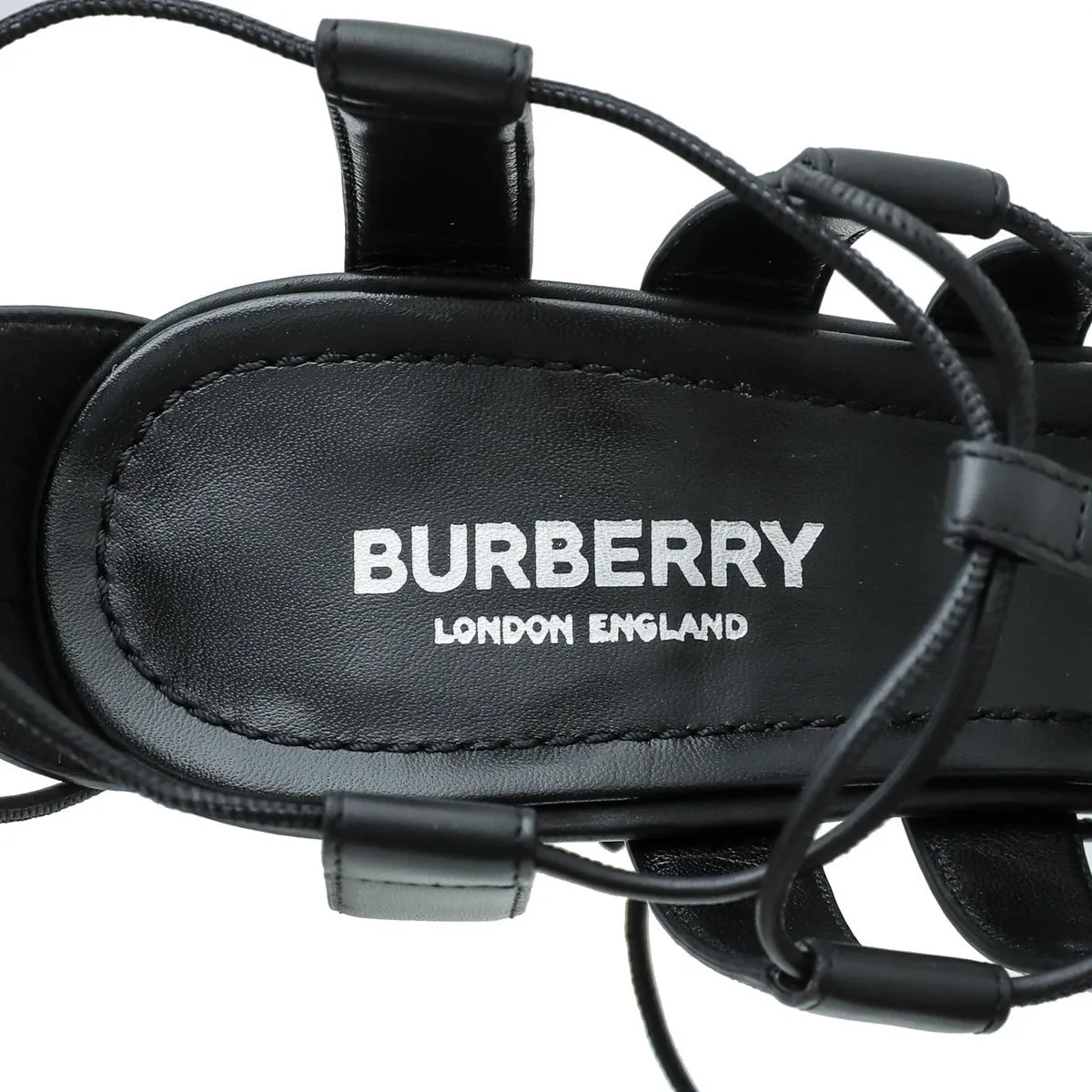 Burberry Black Cut Out Laced Leather Pump 40