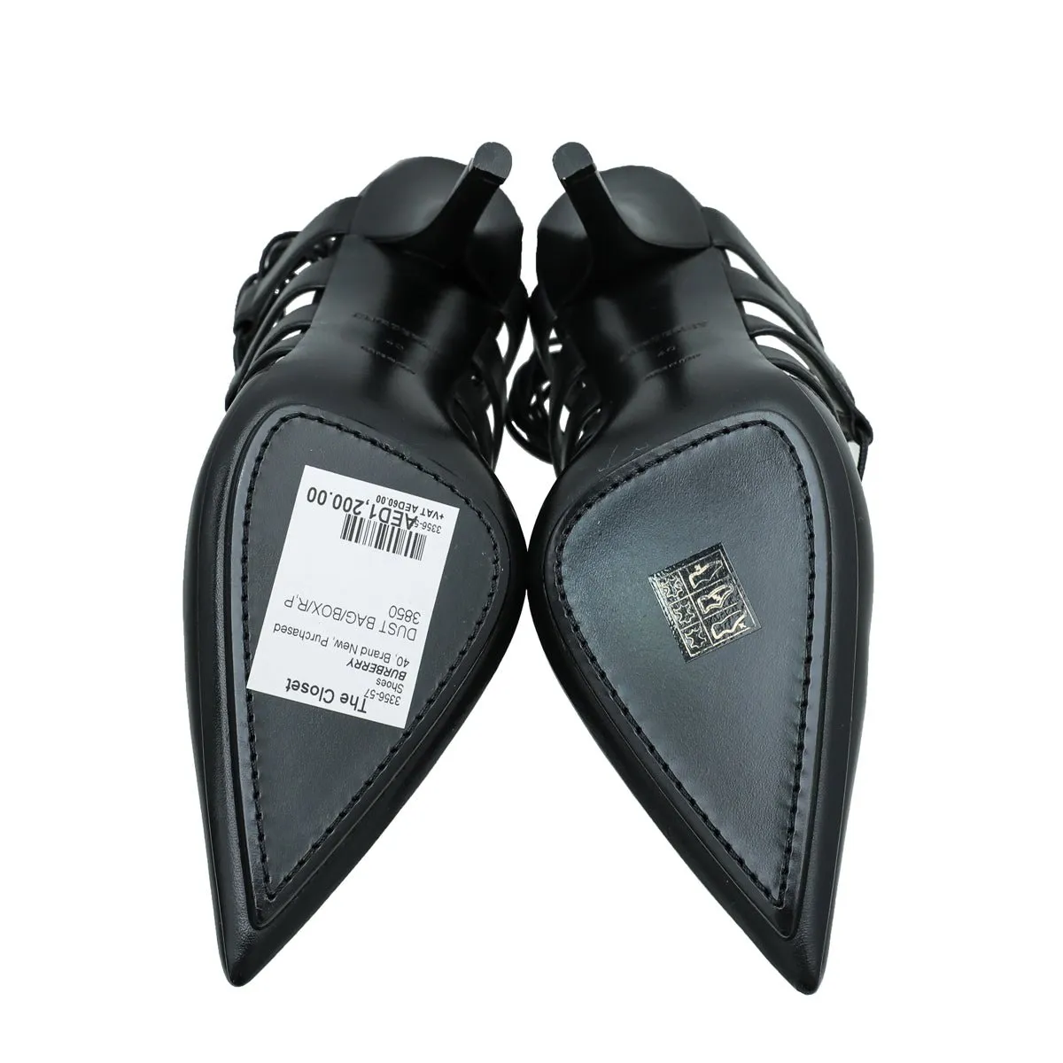 Burberry Black Cut Out Laced Leather Pump 40