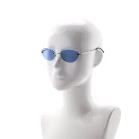 Chanel Blue Tinted Cat Eye Frameless Vintage CC Sunglasses