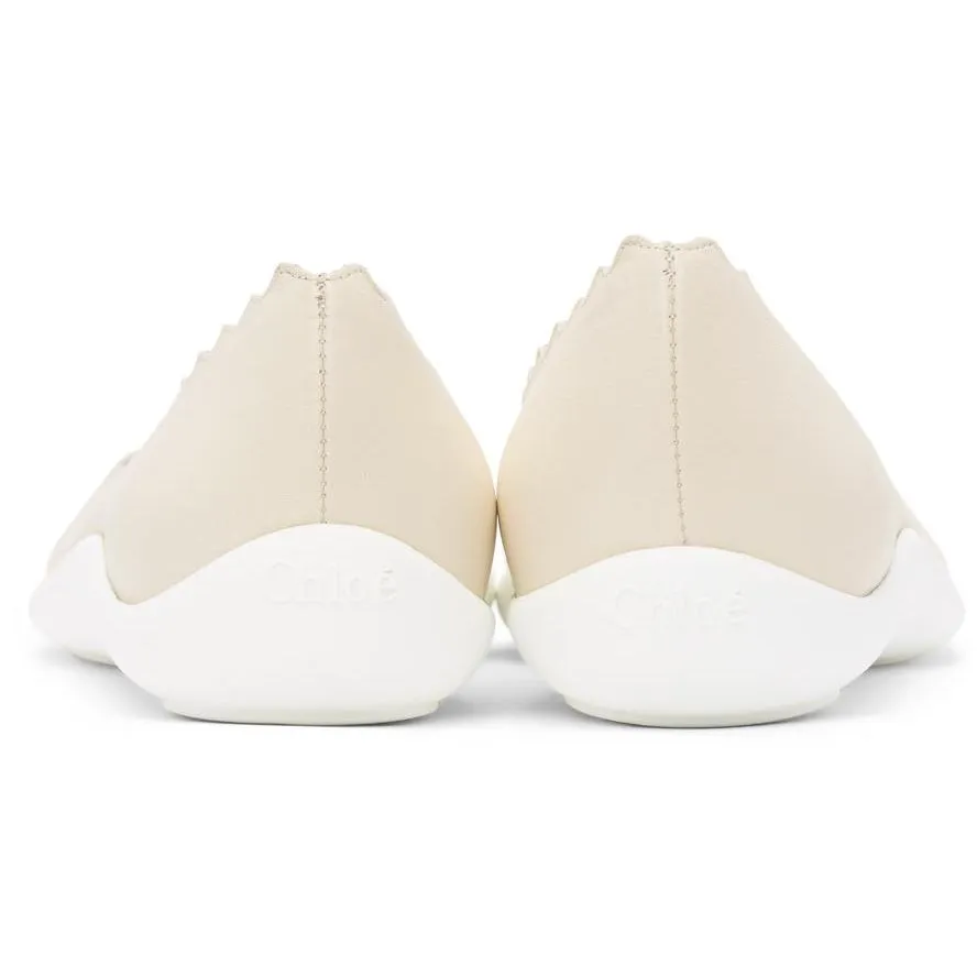 ChloÃ© Off-White Rubber Sole Lauren Ballerina Flats