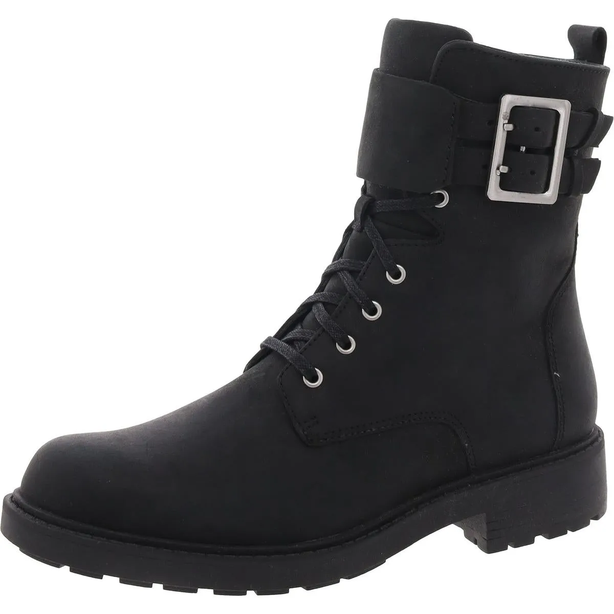 Clarks Womens ORINOCO 2 LACE Leather Cushioned Footbed Combat & Lace-Up Boots