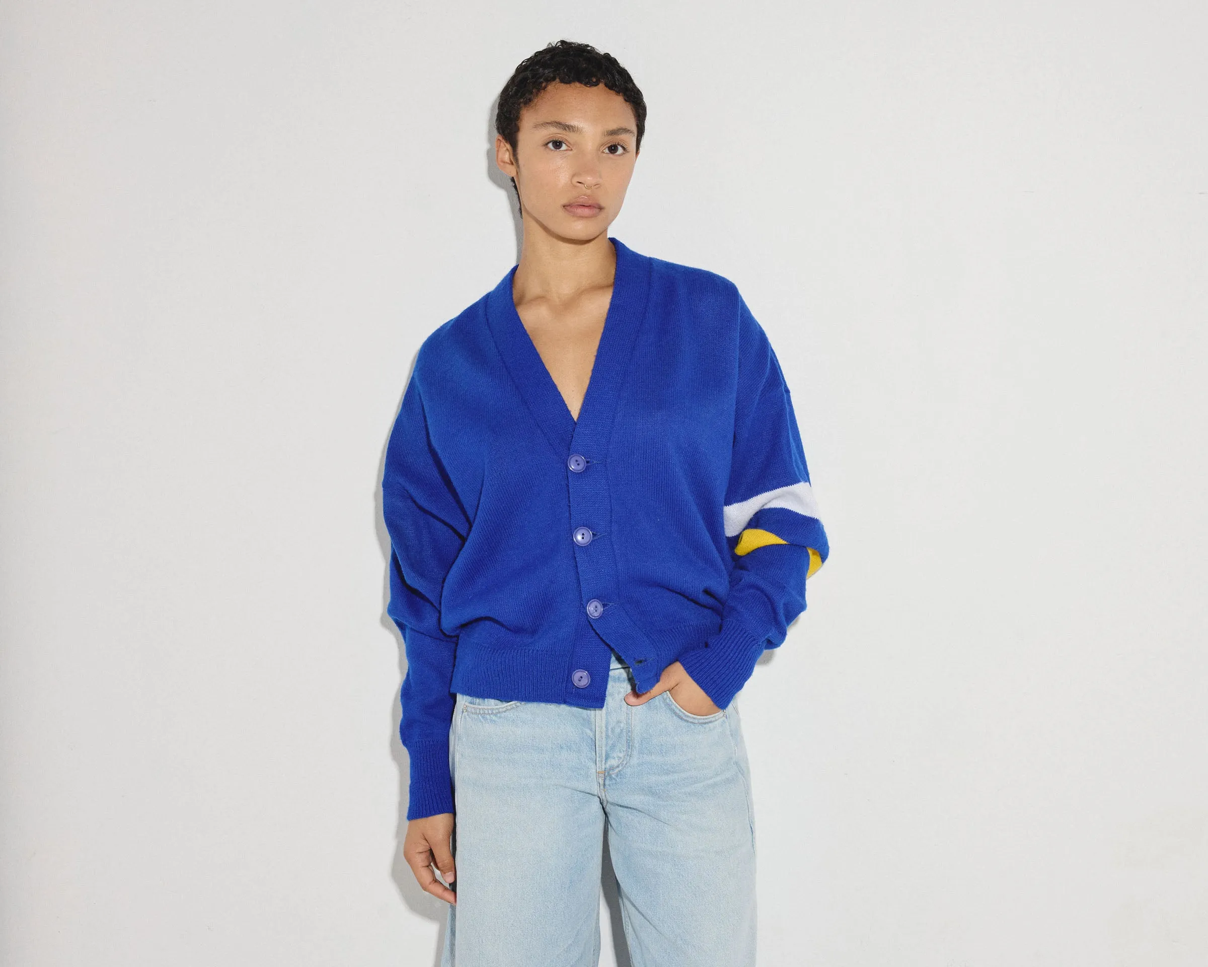 COBALT VARSITY CARDIGAN