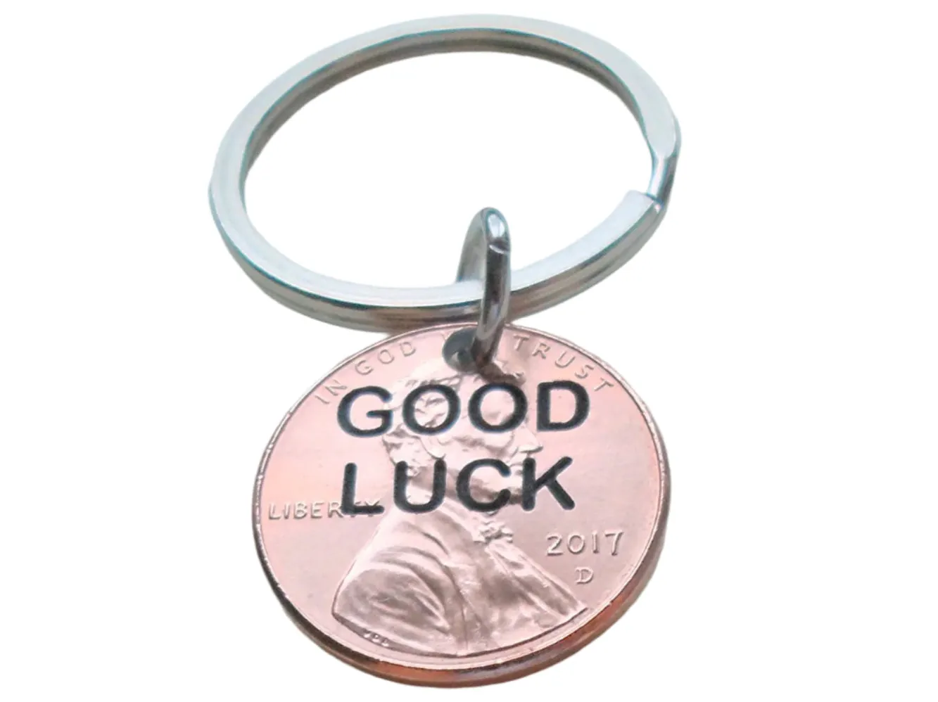 Custom Engraved Good Luck Penny Keychain, Lucky Penny Keychain