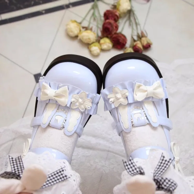 Cute Rabbit Bow Round Toe Lolita Shoes