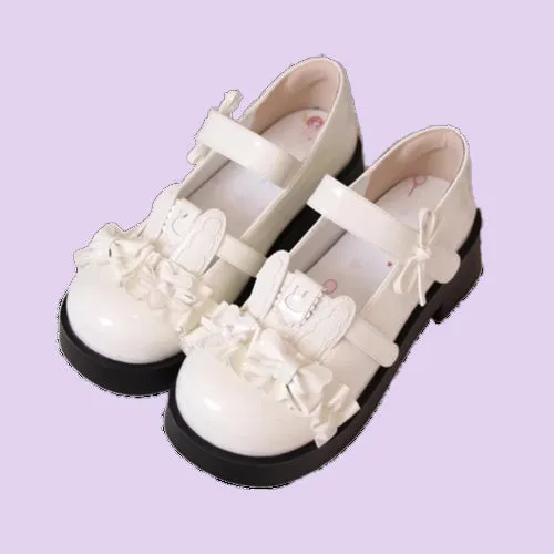 Cute Rabbit Bow Round Toe Lolita Shoes