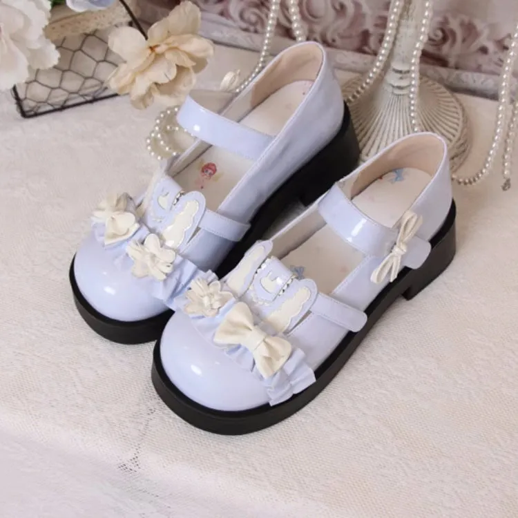Cute Rabbit Bow Round Toe Lolita Shoes