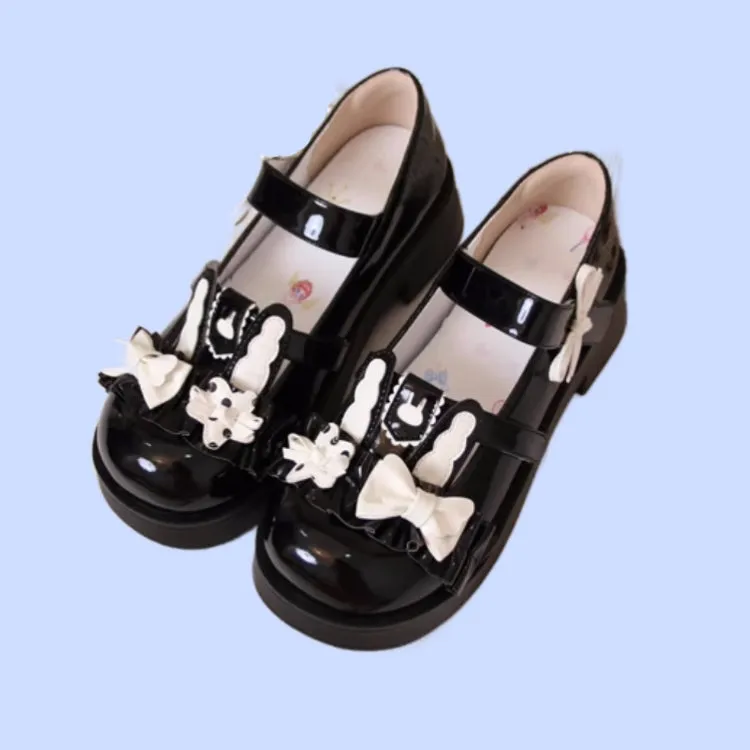 Cute Rabbit Bow Round Toe Lolita Shoes