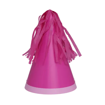 Flamingo Pink Tassel Topper Party Hats