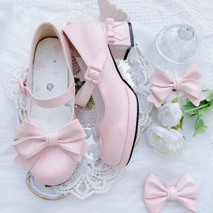 Kawaii Sweet Girly Style Bow Lolita Shoes