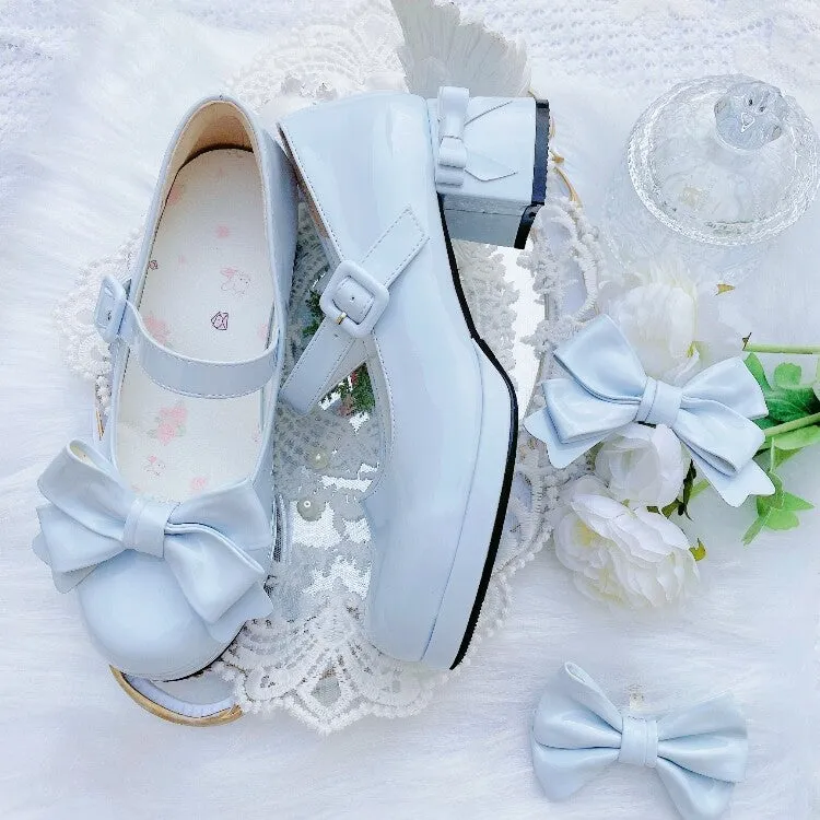 Kawaii Sweet Girly Style Bow Lolita Shoes