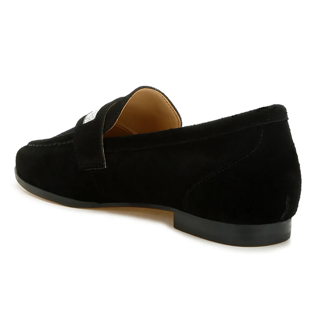 Rhinestone Penny Strap Loafers