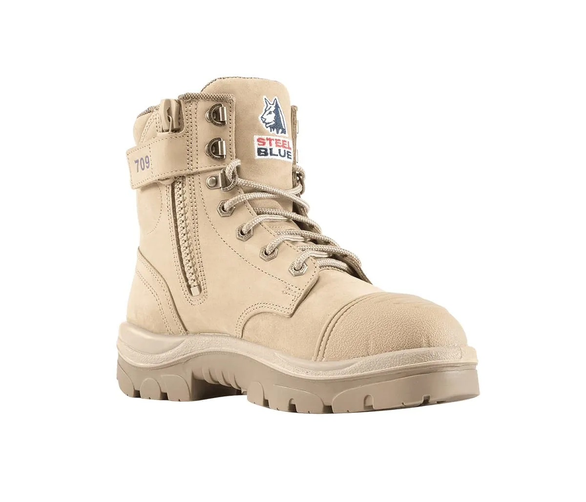 STEEL BLUE 512709 ARGYLE ZIP LADIES TPU SCUFF  CAP BOOTS - SAND