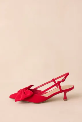 Wildest Dreams Red Pointed Toe Kitten Heels